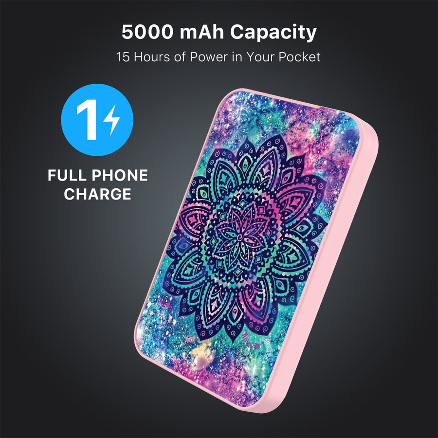 MyBat Design Lab 5000mAh Magnetic Wireless Power Bank - Pink - Cosmic Mandala - MPBBAT133-PK-165-8.jpg