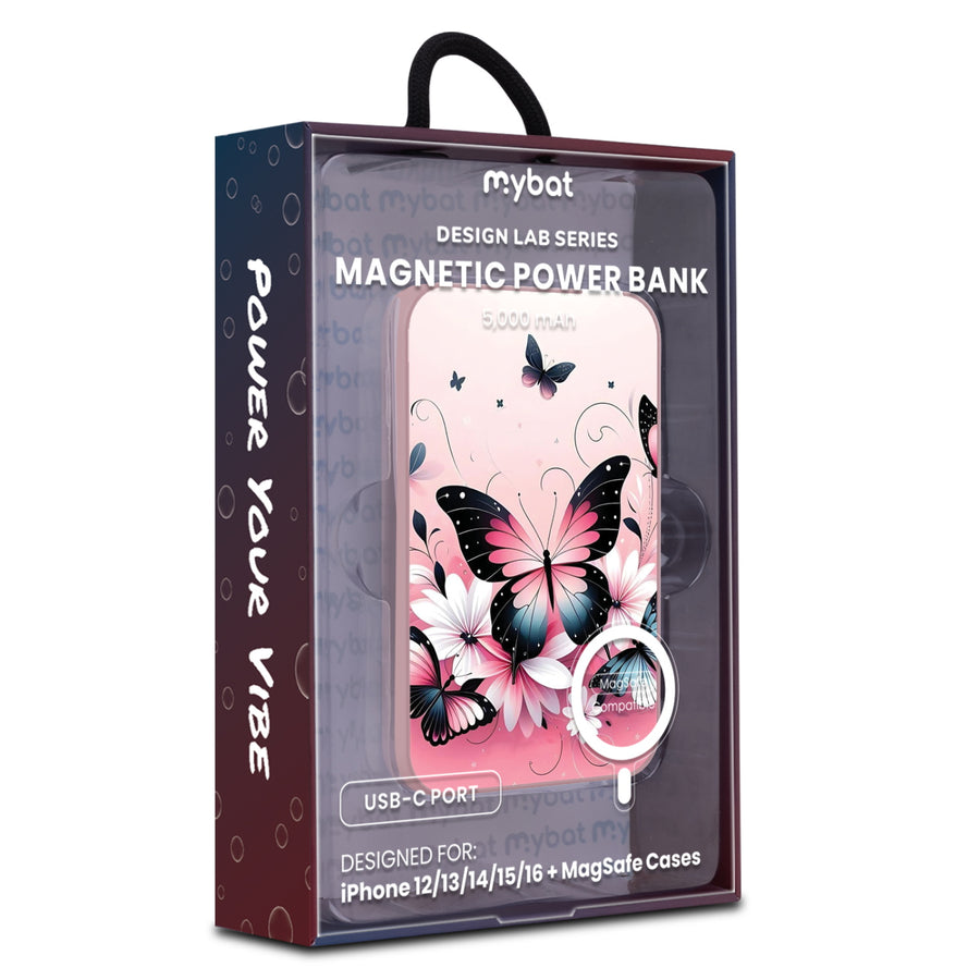 MyBat Design Lab 5000mAh Magnetic Wireless Power Bank - Pink - Butterfly Bouquet - MPBBAT133-PK-184-9.jpg