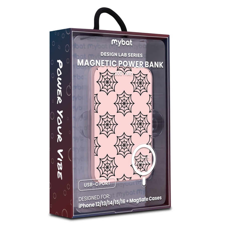 MyBat Design Lab 5000mAh Magnetic Wireless Power Bank - Pink - Pink Spider Web - MPBBAT133-PK-227-9.jpg