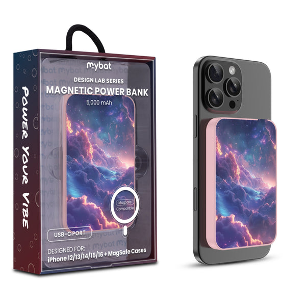 MyBat Design Lab 5000mAh Magnetic Wireless Power Bank - Pink - Galaxy Clouds - MPBBAT133-PK-345-1.jpg