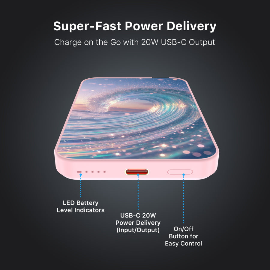 MyBat Design Lab 5000mAh Magnetic Wireless Power Bank - Pink - Dreamy Waves - MPBBAT133-PK-379-7.jpg
