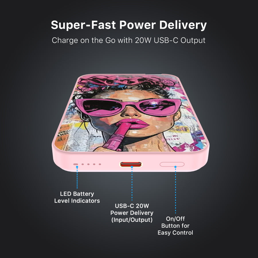MyBat Design Lab 5000mAh Magnetic Wireless Power Bank - Pink - Graffiti Girl - MPBBAT133-PK-383-7.jpg