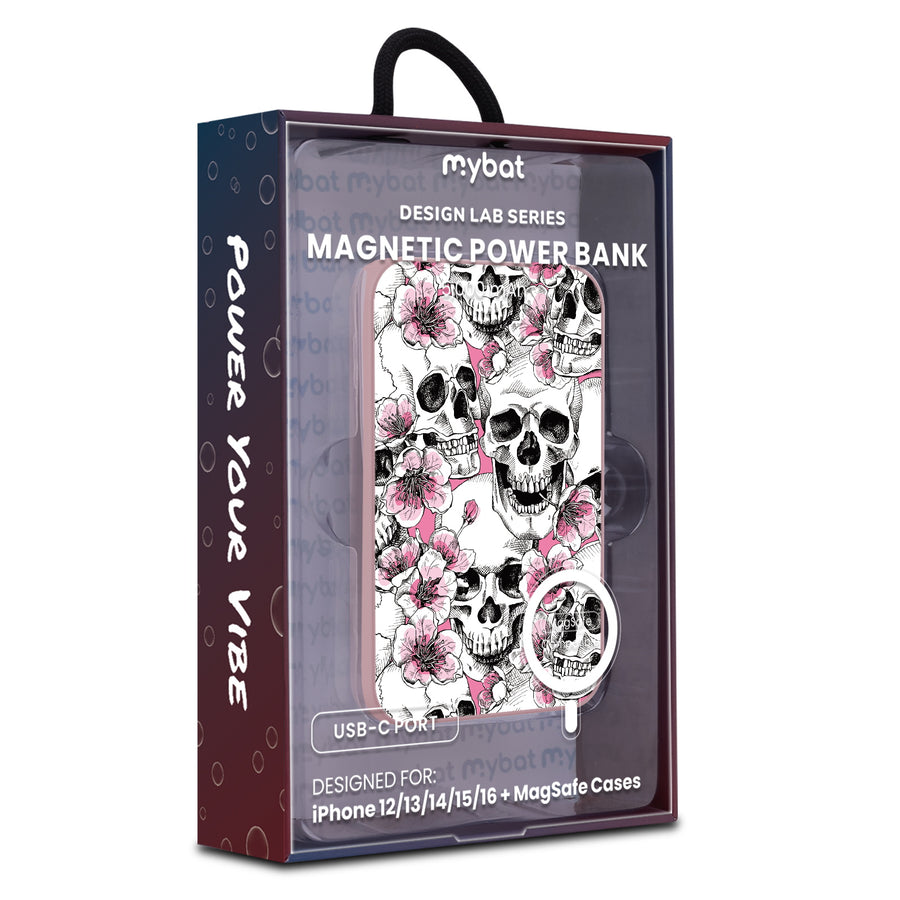 MyBat Design Lab 5000mAh Magnetic Wireless Power Bank - Pink - Death Blooms - MPBBAT133-PK-419-9.jpg