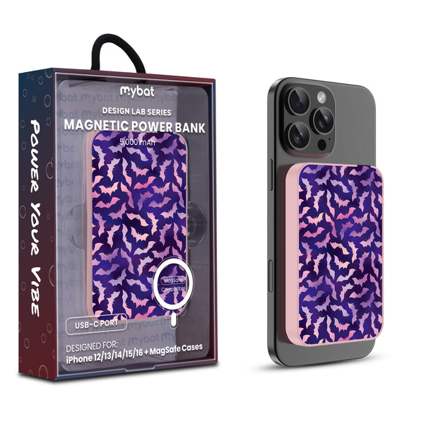 MyBat Design Lab 5000mAh Magnetic Wireless Power Bank - Pink - Twilight Bats - MPBBAT133-PK-422-1.jpg