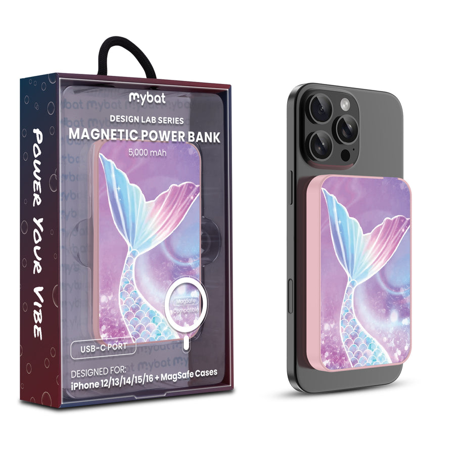 MyBat Design Lab 5000mAh Magnetic Wireless Power Bank - Pink - Mermaid Tail - MPBBAT133-PK-456-1.jpg