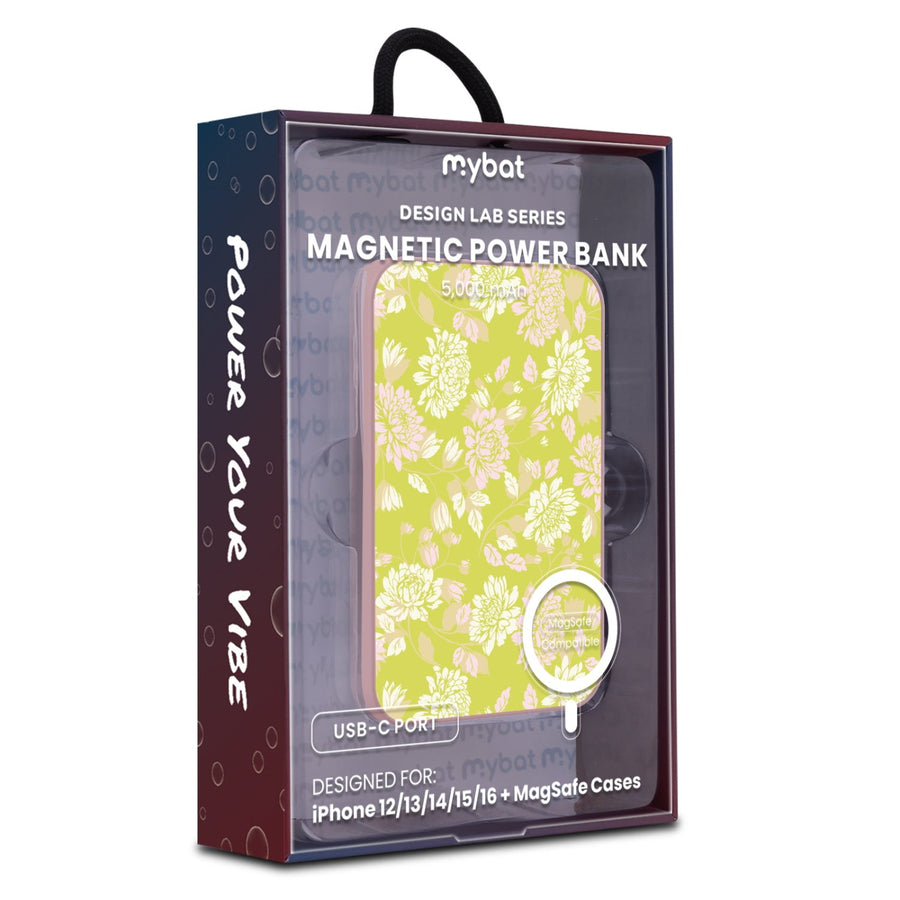 MyBat Design Lab 5000mAh Magnetic Wireless Power Bank - Pink - Green Thumb