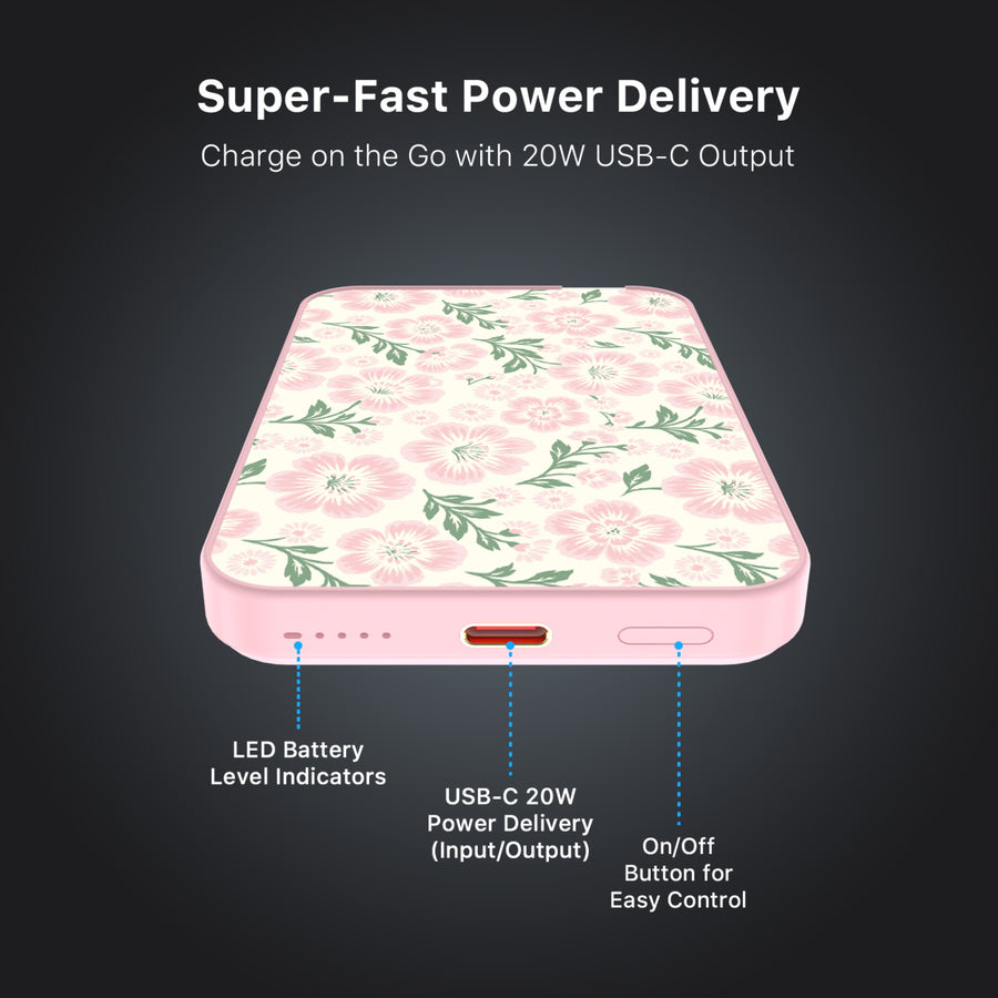 MyBat Design Lab 5000mAh Magnetic Wireless Power Bank - Pink - Pink Posies - MPBBAT133-PK-473-7.jpg