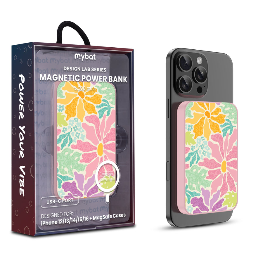 MyBat Design Lab 5000mAh Magnetic Wireless Power Bank - Pink – Tropical Paradise - MPBBAT133-PK-530.JPG