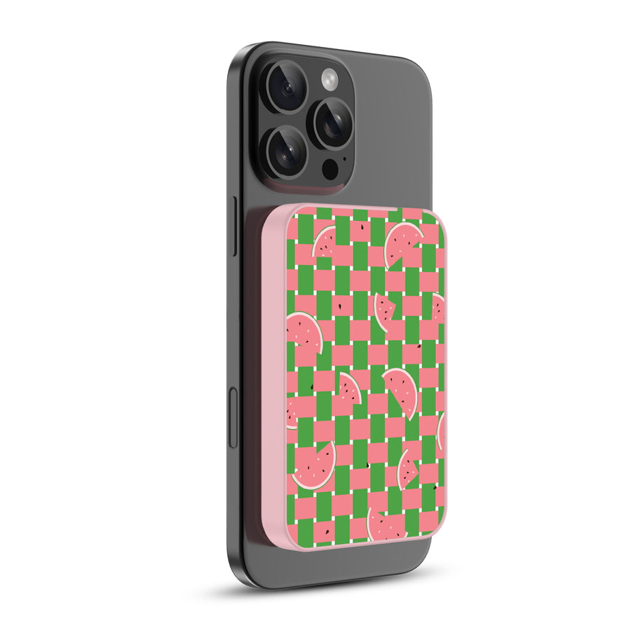 MyBat Design Lab 5000mAh Magnetic Wireless Power Bank - Pink – Watermelon Patch - MPBBAT133-PK-533-1.JPG