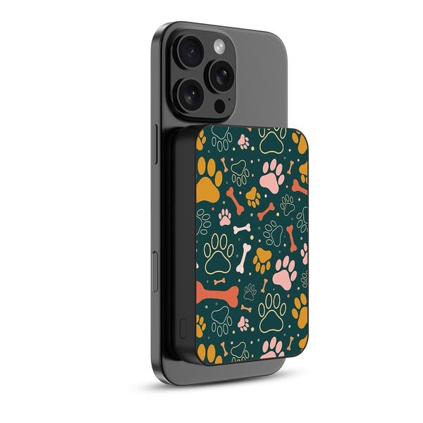 MyBat Design Lab 10000mAh Magnetic Wireless Power Bank - Black - Paw Prints & Bones - MPBBAT141-BK-003-2.jpg
