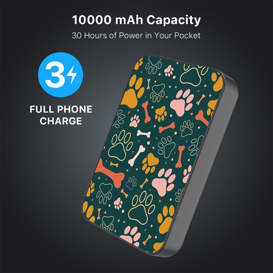 MyBat Design Lab 10000mAh Magnetic Wireless Power Bank - Black - Paw Prints & Bones - MPBBAT141-BK-003-8.jpg