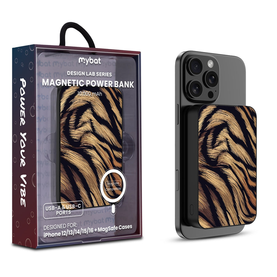 MyBat Design Lab 10000mAh Magnetic Wireless Power Bank - Black - Tiger Fur - MPBBAT141-BK-006-1.jpg