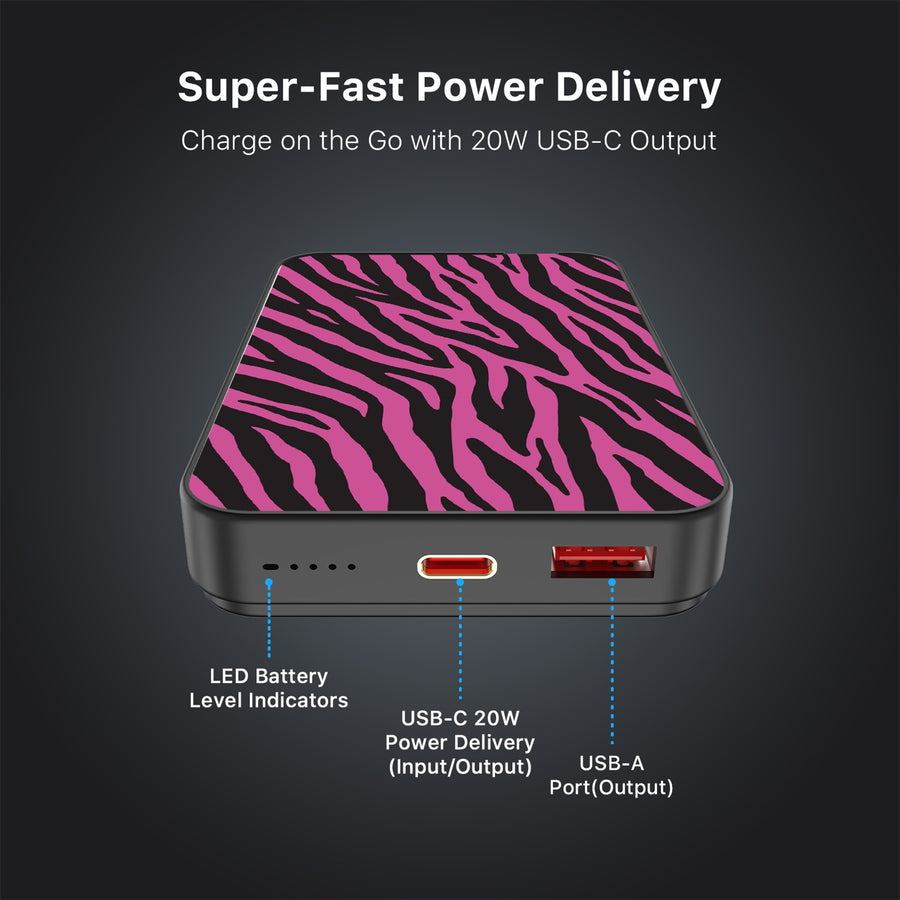 MyBat Design Lab 10000mAh Magnetic Wireless Power Bank - Black - Pink Zebra Print - MPBBAT141-BK-010-7.jpg