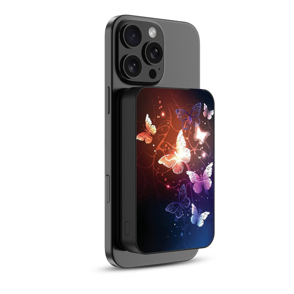 MyBat Design Lab 10000mAh Magnetic Wireless Power Bank - Black - Neon Butterflies - MPBBAT141-BK-022-2.jpg