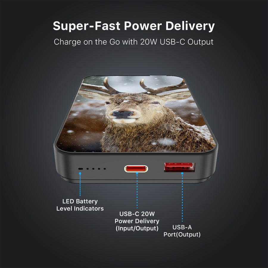 MyBat Design Lab 10000mAh Magnetic Wireless Power Bank - Black - Deer in Winter - MPBBAT141-BK-024-7.jpg
