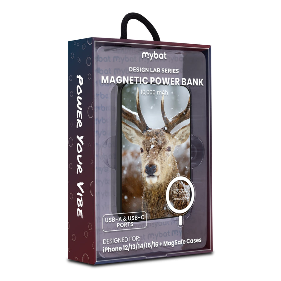 MyBat Design Lab 10000mAh Magnetic Wireless Power Bank - Black - Deer in Winter - MPBBAT141-BK-024-9.jpg