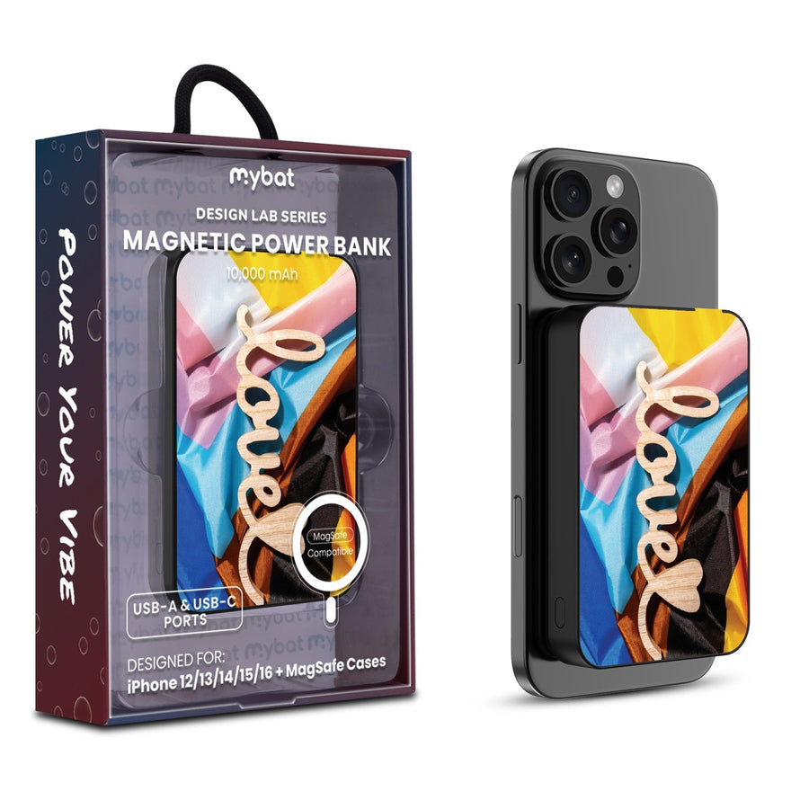 MyBat Design Lab 10000mAh Magnetic Wireless Power Bank - Black - Love is Love