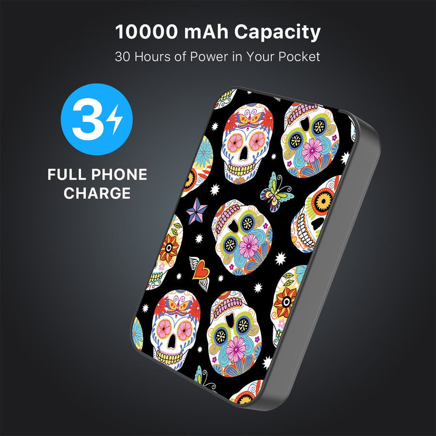 MyBat Design Lab 10000mAh Magnetic Wireless Power Bank - Black - Day of the Dead - MPBBAT141-BK-056-8.jpg