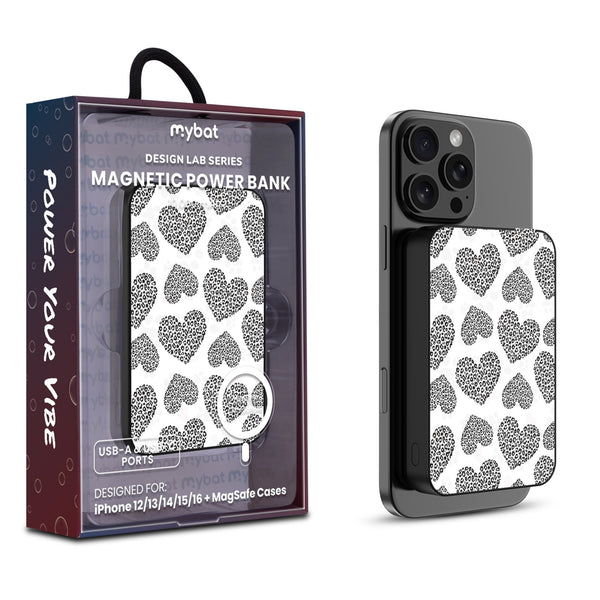MyBat Design Lab 10000mAh Magnetic Wireless Power Bank - Black - Leopard Print Hearts - MPBBAT141-BK-098-1.jpg