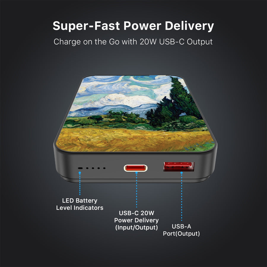 MyBat Design Lab 10000mAh Magnetic Wireless Power Bank - Black - Impressionist Painting - MPBBAT141-BK-105-7.jpg