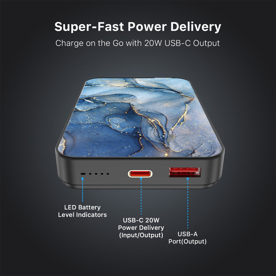 MyBat Design Lab 10000mAh Magnetic Wireless Power Bank - Black - Blue Marble - MPBBAT141-BK-106-7.jpg