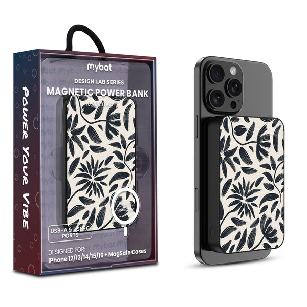 MyBat Design Lab 10000mAh Magnetic Wireless Power Bank - Black - Vintage Floral - MPBBAT141-BK-124-1.jpg