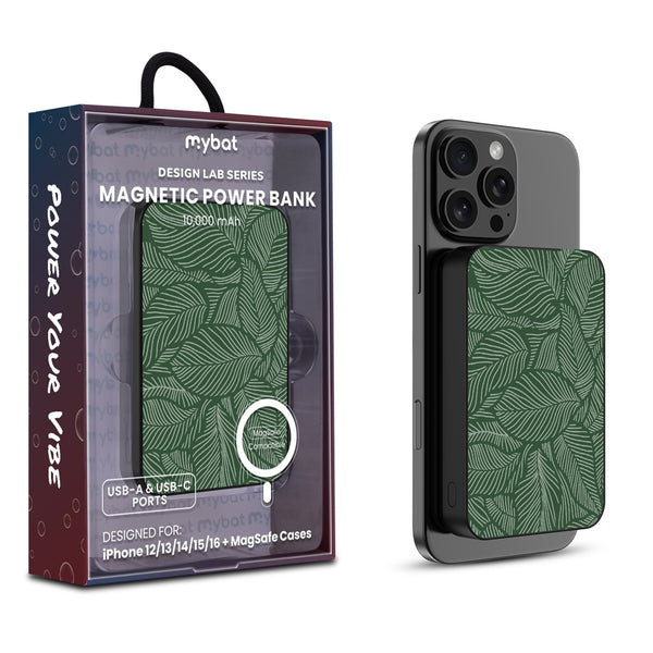 MyBat Design Lab 10000mAh Magnetic Wireless Power Bank - Black - Leaves - MPBBAT141-BK-125-1.jpg