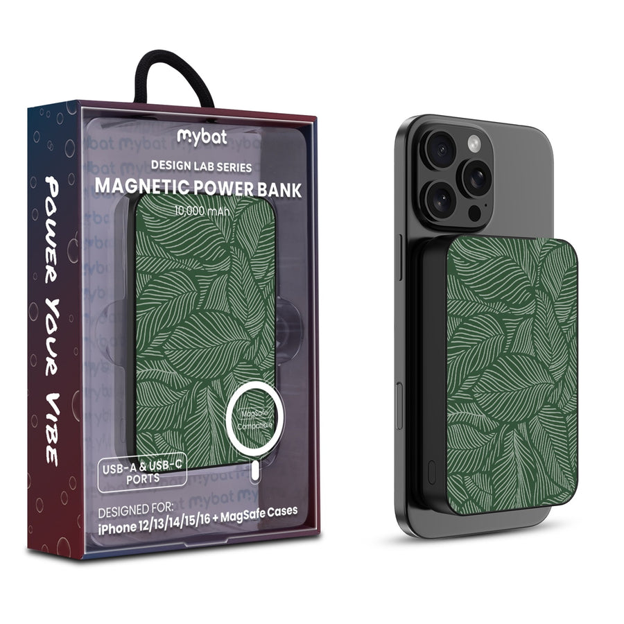 MyBat Design Lab 10000mAh Magnetic Wireless Power Bank - Black - Leaves - MPBBAT141-BK-125-1.jpg