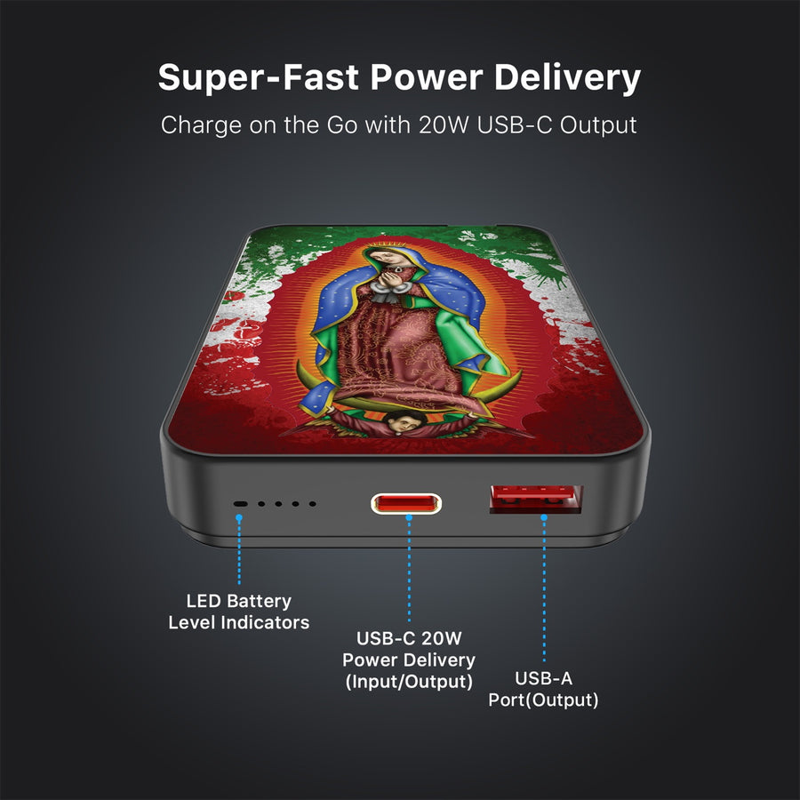 MyBat Design Lab 10000mAh Magnetic Wireless Power Bank - Black - Guadalupe Virgin Mary - MPBBAT141-BK-139-7.jpg