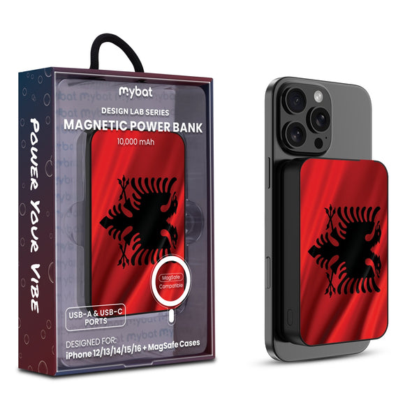 MyBat Design Lab 10000mAh Magnetic Wireless Power Bank - Black - Albania Flag - MPBBAT141-BK-140-1.jpg