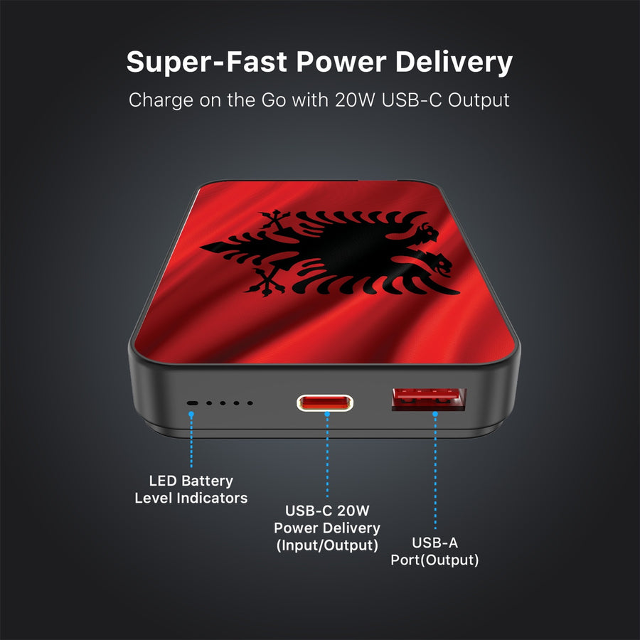 MyBat Design Lab 10000mAh Magnetic Wireless Power Bank - Black - Albania Flag - MPBBAT141-BK-140-7.jpg