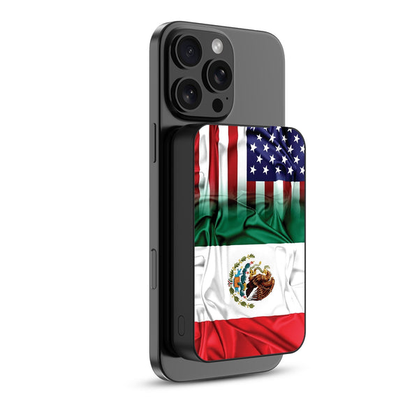 MyBat Design Lab 10000mAh Magnetic Wireless Power Bank - Black - Mexican-American Flag - MPBBAT141-BK-168-2.jpg