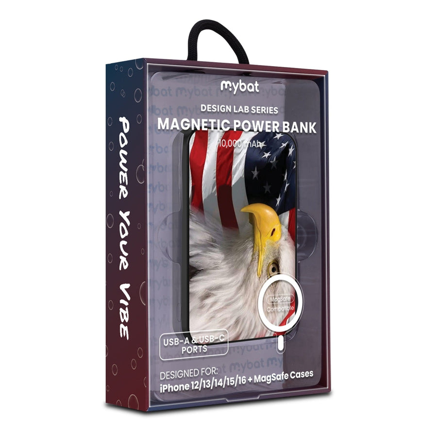 MyBat Design Lab 10000mAh Magnetic Wireless Power Bank - Black - Soaring with Liberty