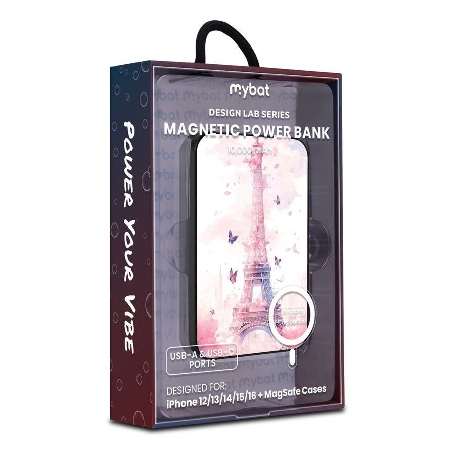 MyBat Design Lab 10000mAh Magnetic Wireless Power Bank - Black - Parisian Butterflies - MPBBAT141-BK-182-9.jpg