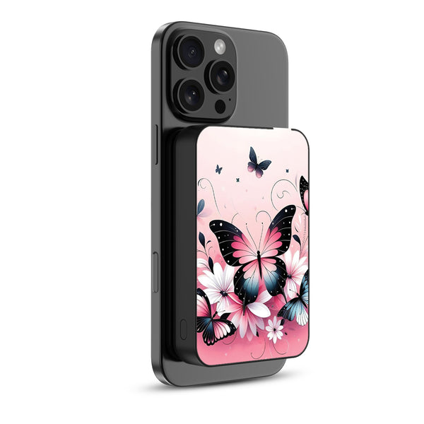 MyBat Design Lab 10000mAh Magnetic Wireless Power Bank - Black - Butterfly Bouquet - MPBBAT141-BK-184-2.jpg
