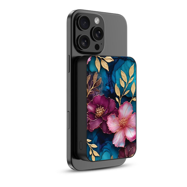 MyBat Design Lab 10000mAh Magnetic Wireless Power Bank - Black - Gilded Petals - MPBBAT141-BK-188-2.jpg