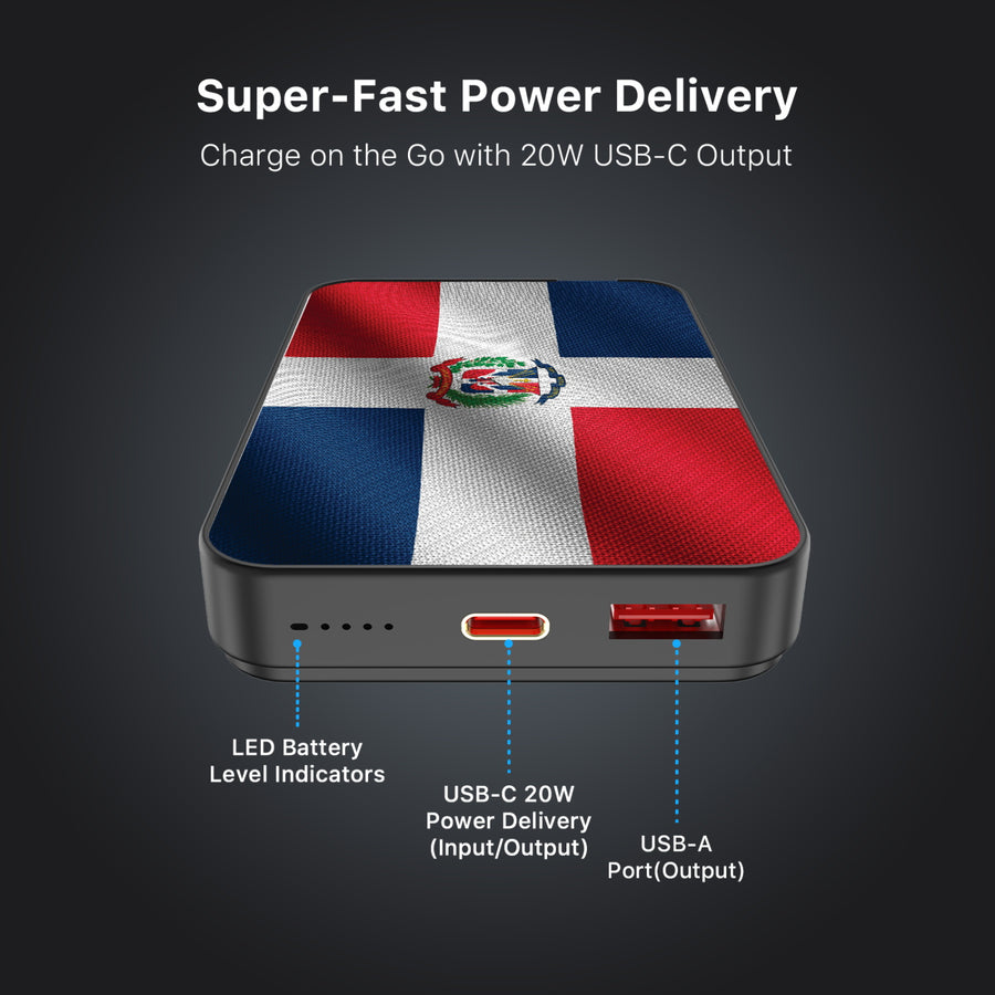 MyBat Design Lab 10000mAh Magnetic Wireless Power Bank - Black - Dominican Republic Flag - MPBBAT141-BK-307-7.jpg