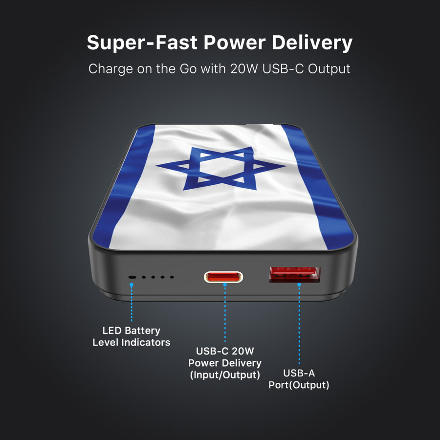MyBat Design Lab 10000mAh Magnetic Wireless Power Bank - Black - Israel Flag - MPBBAT141-BK-308-7.jpg