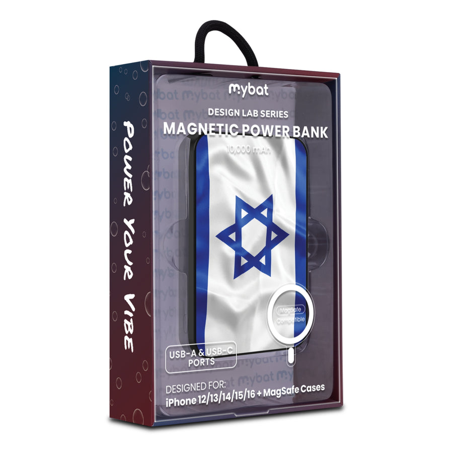 MyBat Design Lab 10000mAh Magnetic Wireless Power Bank - Black - Israel Flag - MPBBAT141-BK-308-9.jpg