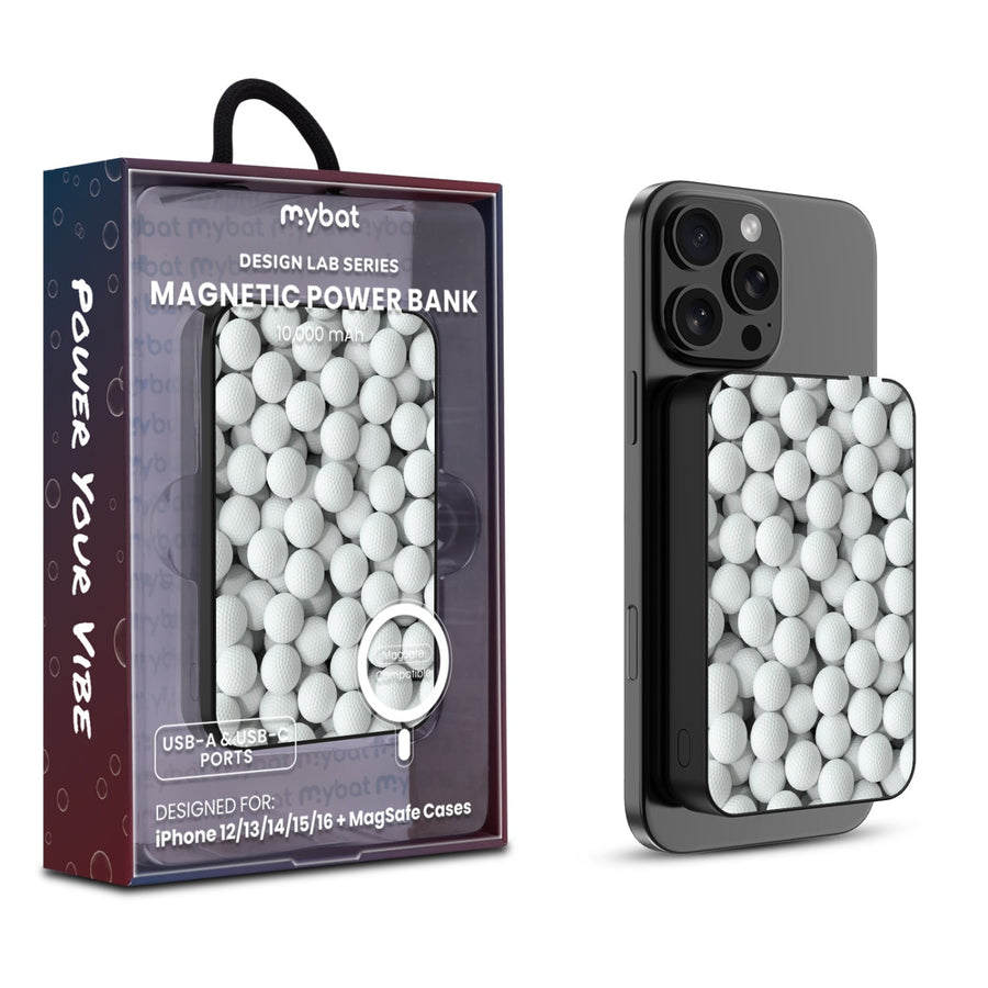 MyBat Design Lab 10000mAh Magnetic Wireless Power Bank - Black - Golf Balls