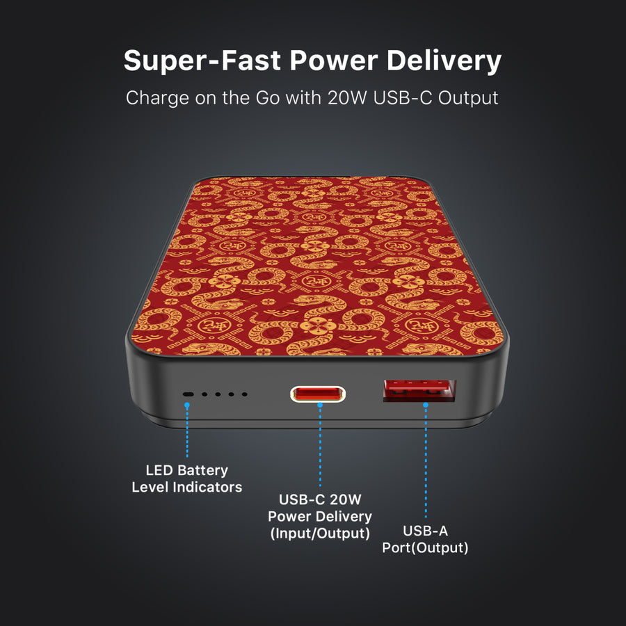 MyBat Design Lab 10000mAh Magnetic Wireless Power Bank - Black - Golden Snake Dance - MPBBAT141-BK-317-7.jpg