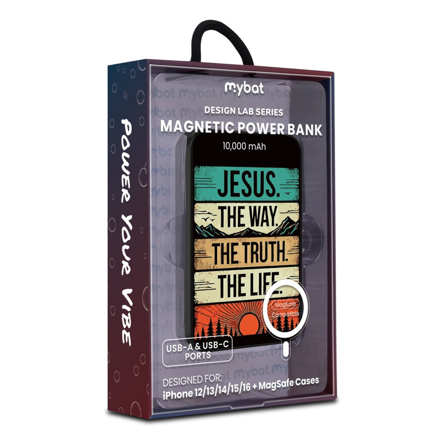 MyBat Design Lab 10000mAh Magnetic Wireless Power Bank - Black - Jesus