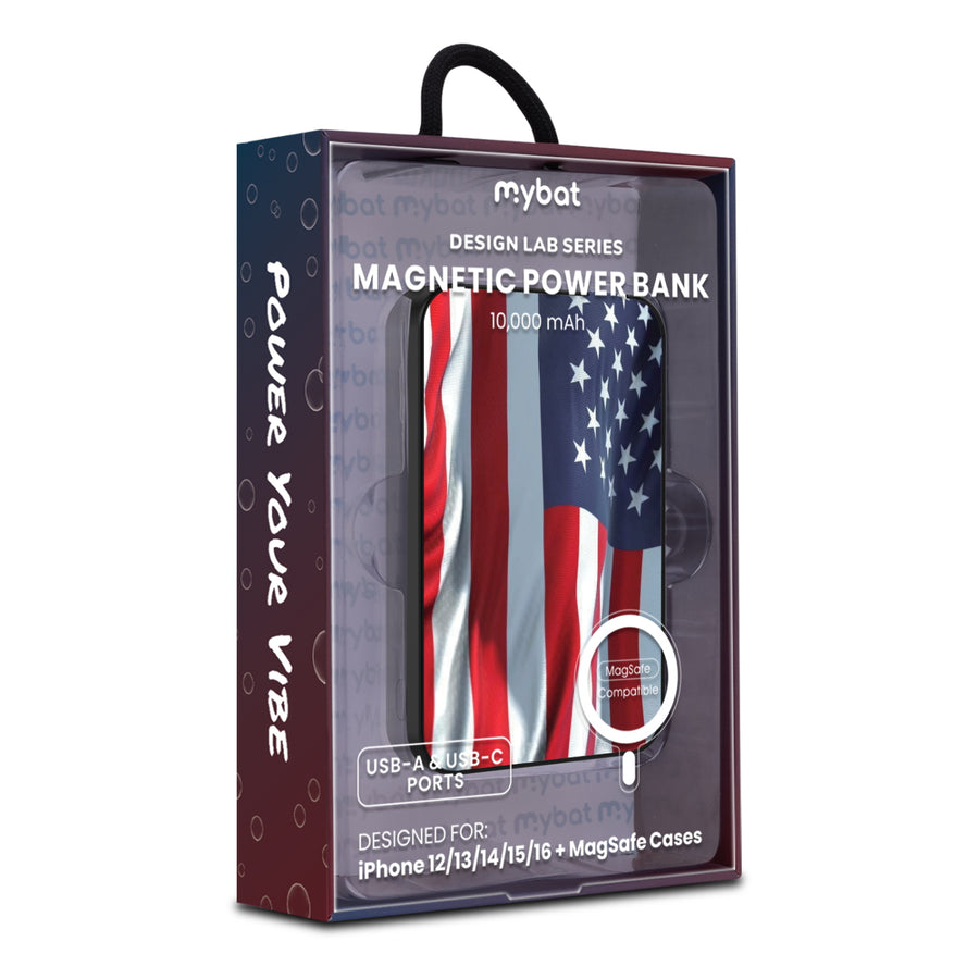 MyBat Design Lab 10000mAh Magnetic Wireless Power Bank - Black - Waving USA FLag - MPBBAT141-BK-367-9.jpg