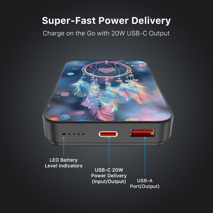 MyBat Design Lab 10000mAh Magnetic Wireless Power Bank - Black - Pastel Dreamcatcher - MPBBAT141-BK-376-7.jpg