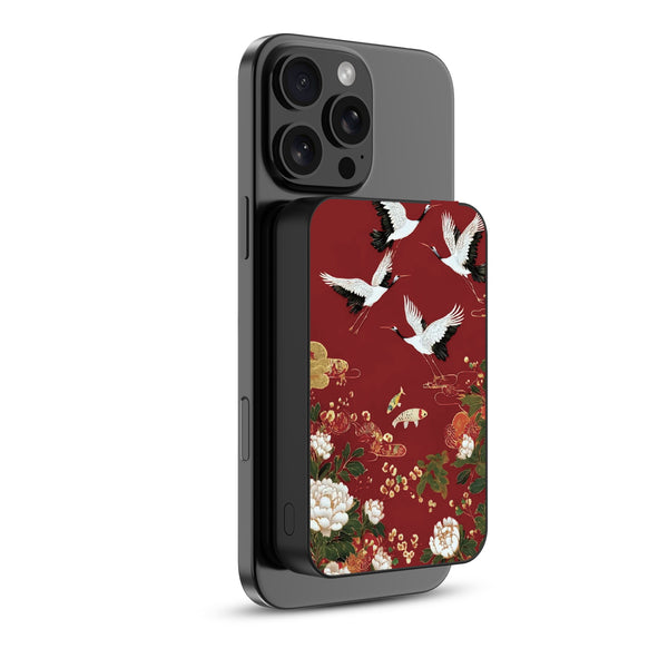 MyBat Design Lab 10000mAh Magnetic Wireless Power Bank - Black - Crane and Koi Fish - MPBBAT141-BK-391-2.jpg