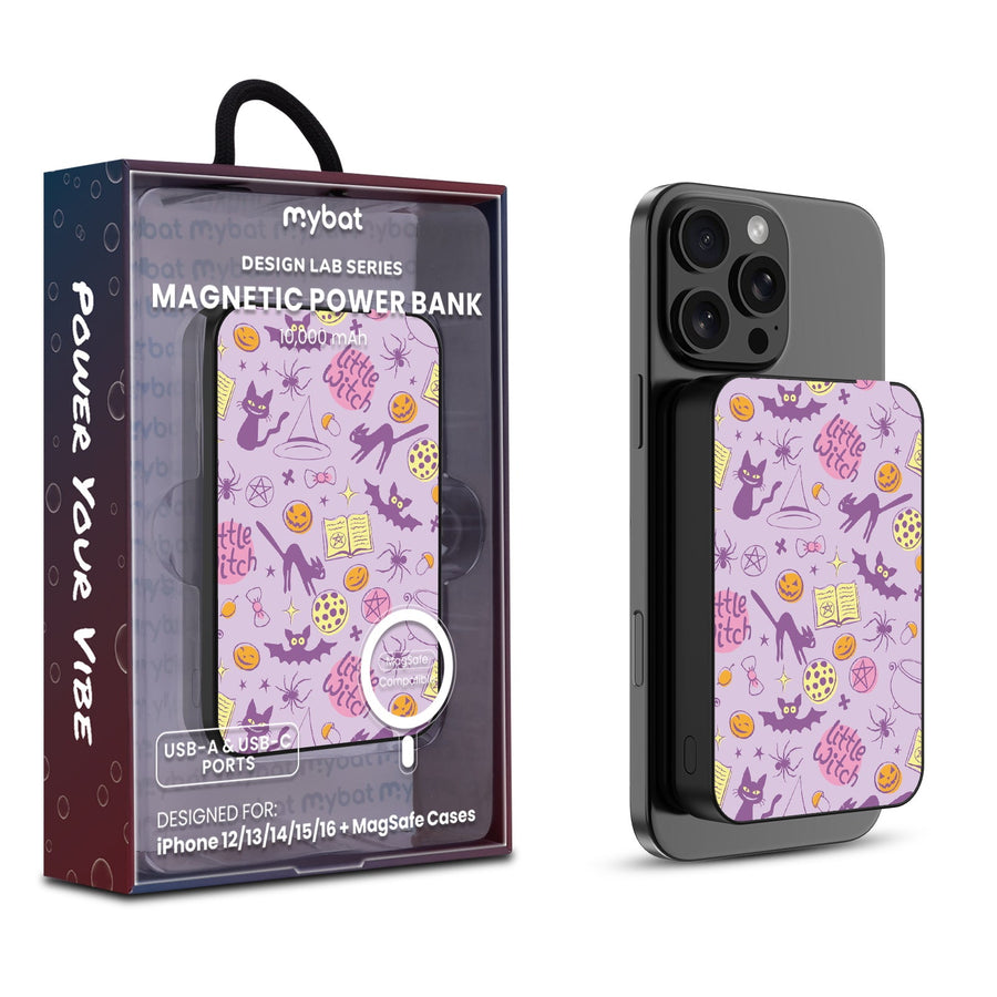 MyBat Design Lab 10000mAh Magnetic Wireless Power Bank - Black - Little Witch