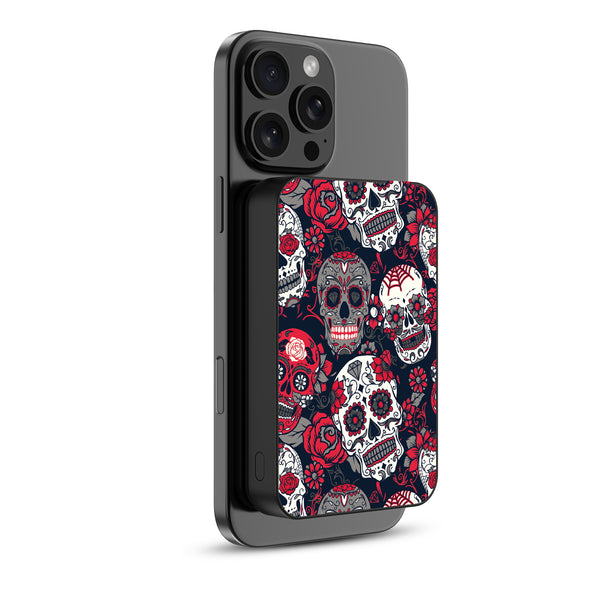 MyBat Design Lab 10000mAh Magnetic Wireless Power Bank - Black - Sugar Rose Skulls - MPBBAT141-BK-418-2.jpg