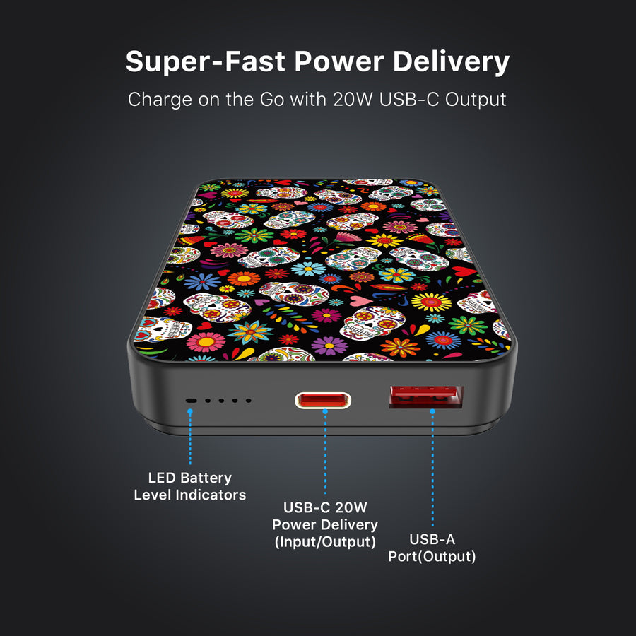 MyBat Design Lab 10000mAh Magnetic Wireless Power Bank - Black - Fiesta Skulls - MPBBAT141-BK-421-7.jpg