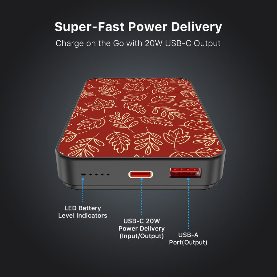 MyBat Design Lab 10000mAh Magnetic Wireless Power Bank - Black - Leaf Lines - MPBBAT141-BK-429-7.jpg