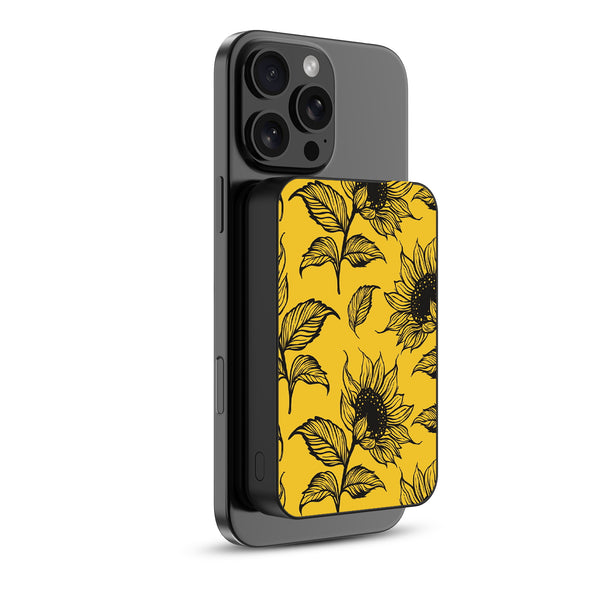 MyBat Design Lab 10000mAh Magnetic Wireless Power Bank - Black - Golden Sunflowers - MPBBAT141-BK-444-2.jpg